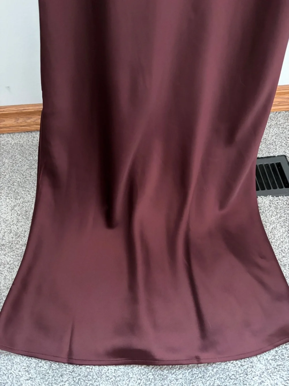 Dynamite Burgundy Satin Slip Dress with Double Spaghetti Straps - Picture 4 of 5
